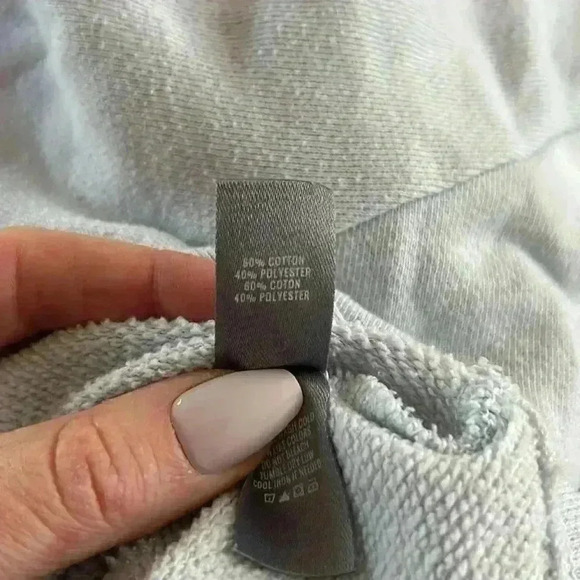 Aerie Lace Up Cropped Light Blue Pullover Oversized Hoodie Women’s Size Small - Picture 7 of 7